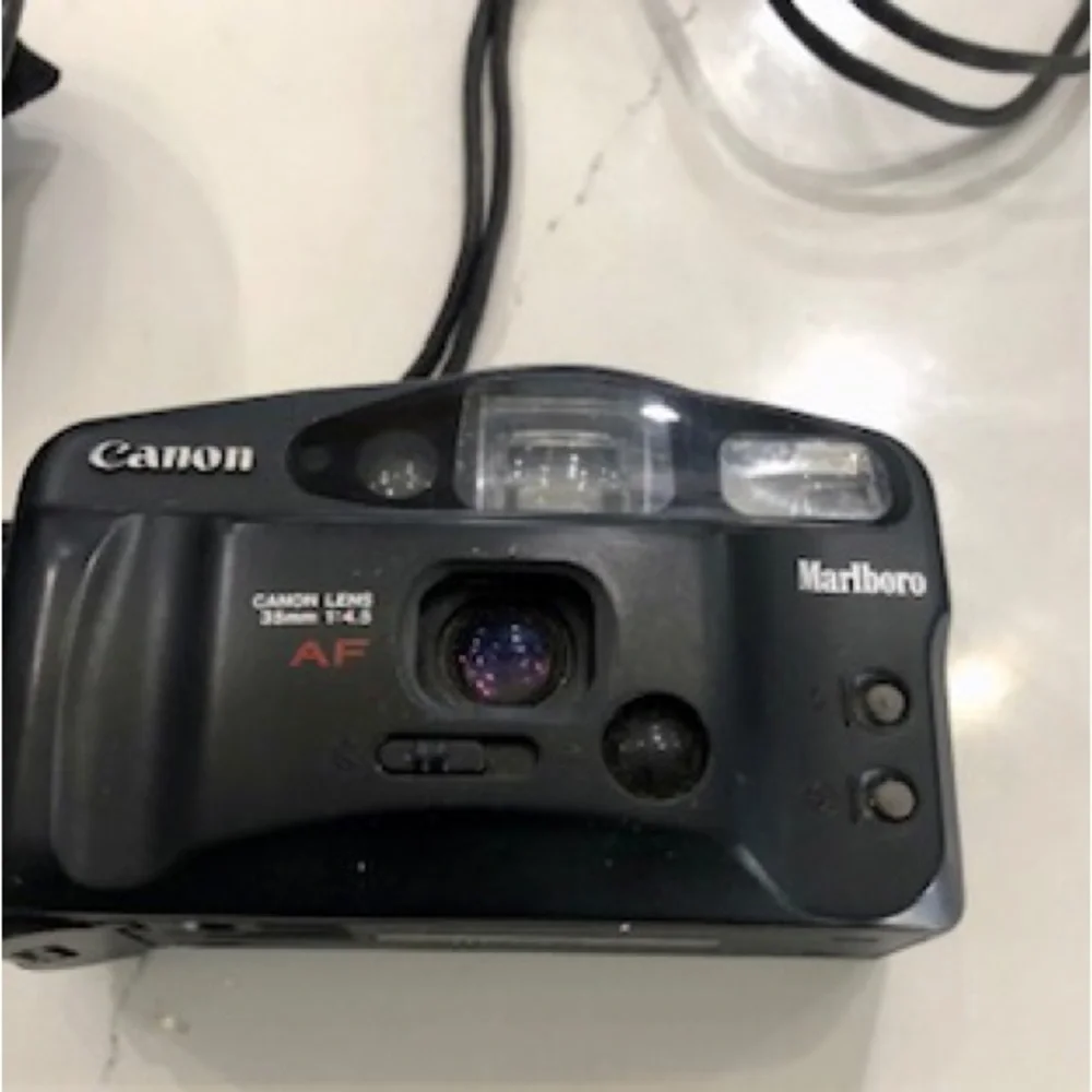 Canon Marlboro Sure Shot Owl Date 35mm Point & Shoot Film Camera untested w/case